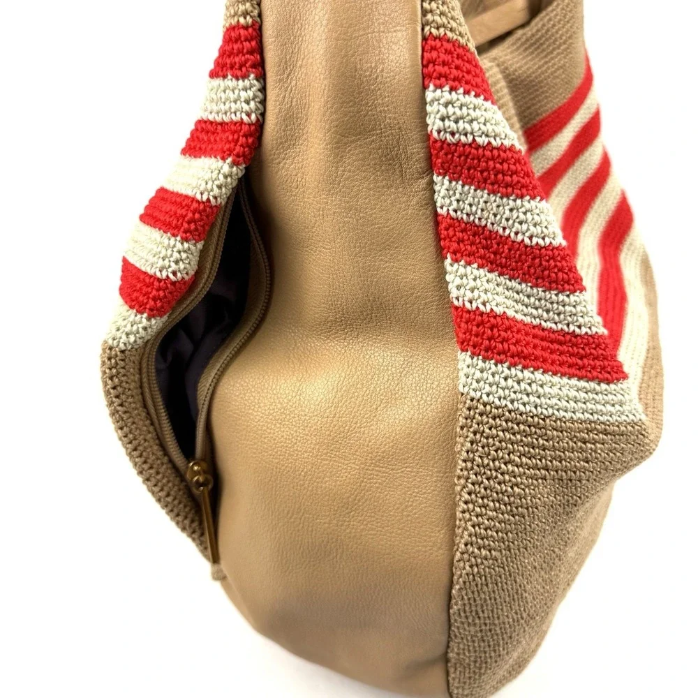 The Sak 120 Crochet Large Hobo Handbag Cabana Stripe Shoulder Bag Beachcore
